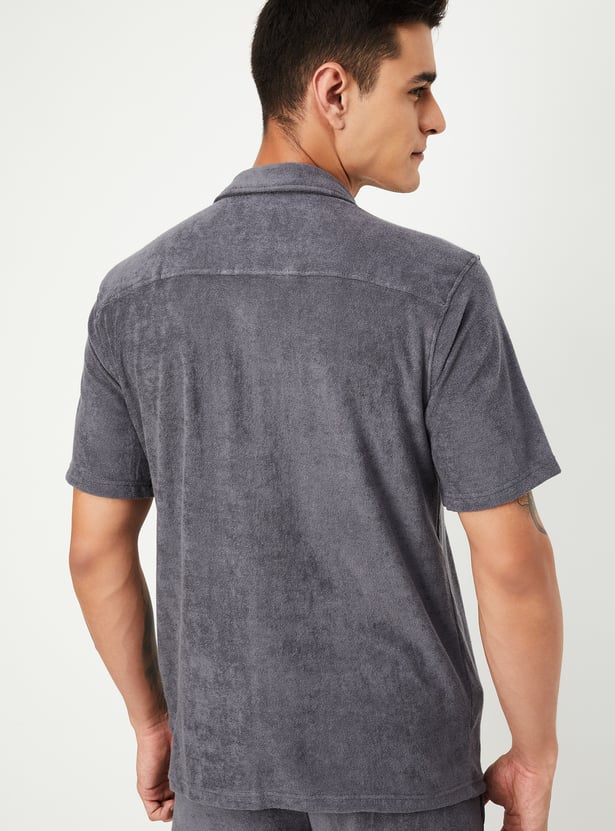 Men Textured Lounge Shirt