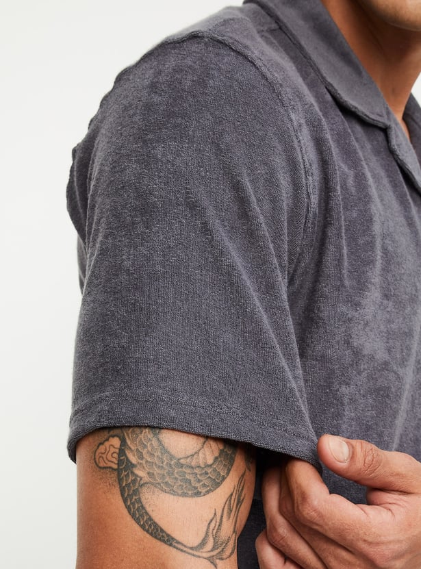 Men Textured Lounge Shirt