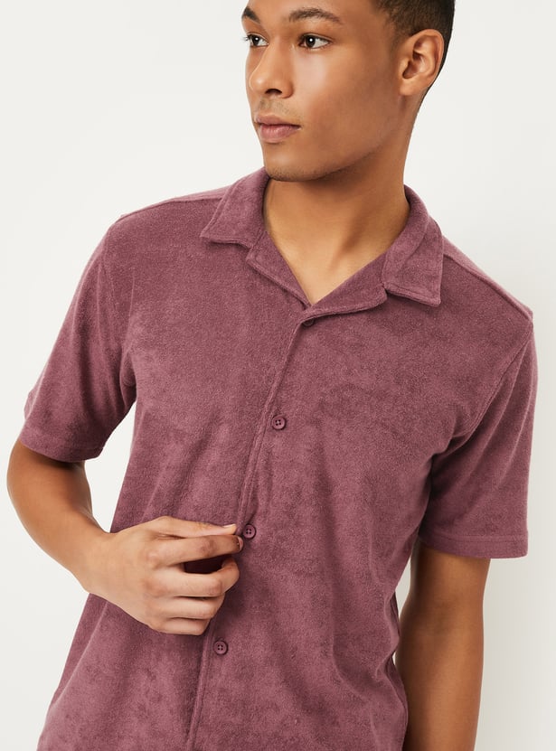 Men Textured Lounge Shirt