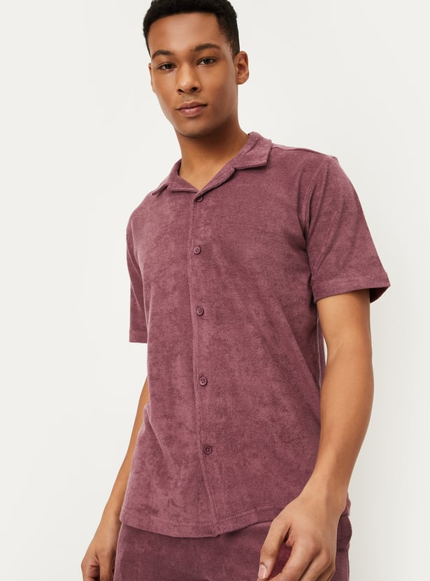 Men Textured Lounge Shirt