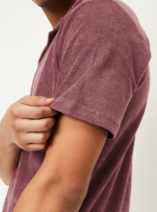 Men Textured Lounge Shirt