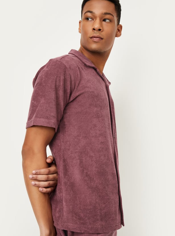 Men Textured Lounge Shirt