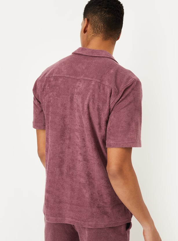Men Textured Lounge Shirt
