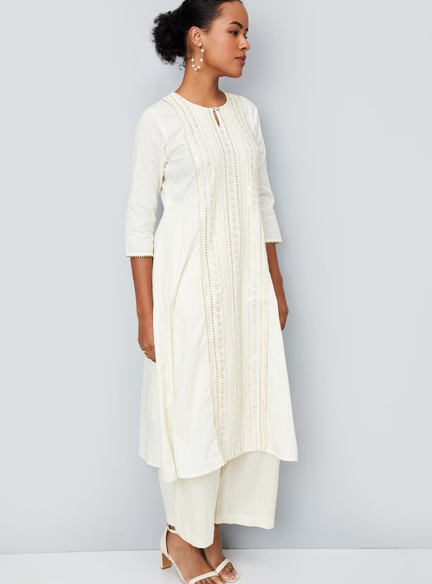 Kalki x Max Women Embroidered A-Line Kurta