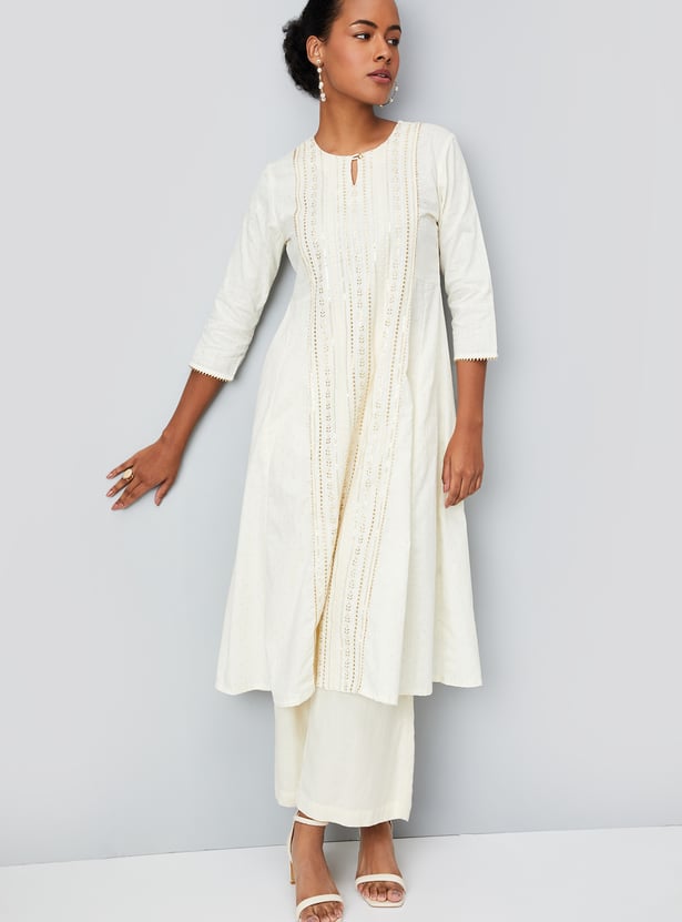 Kalki x Max Women Embroidered A-Line Kurta