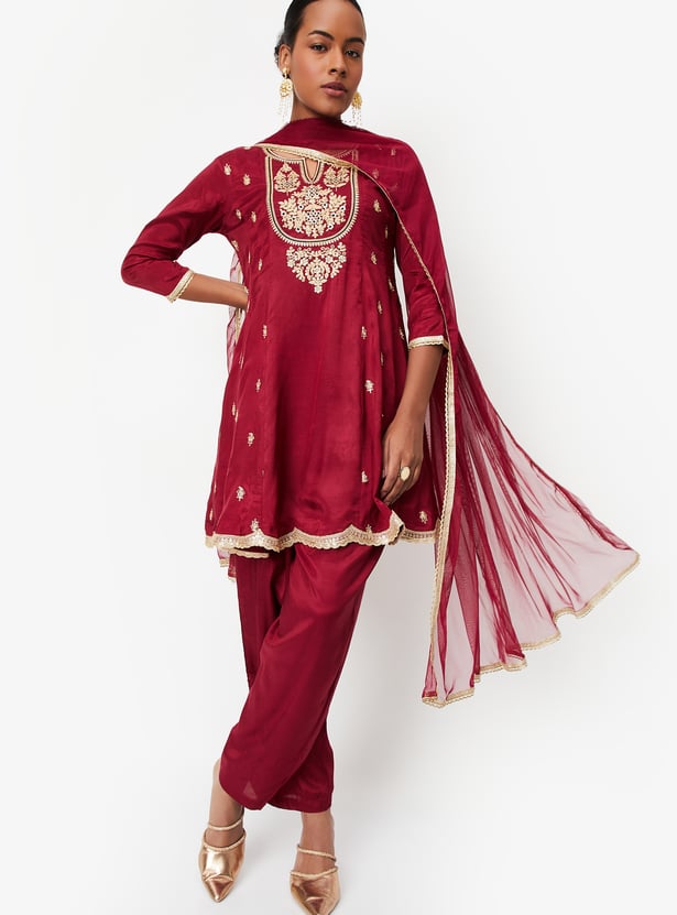 Kalki x Max Women Embroidered A-Line Kurta Set