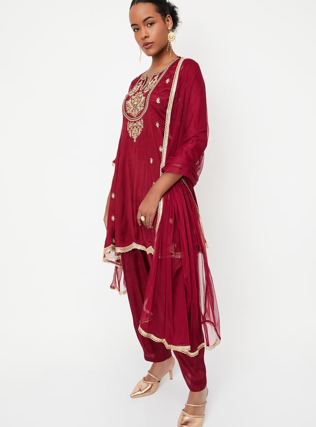 Kalki x Max Women Embroidered A-Line Kurta Set