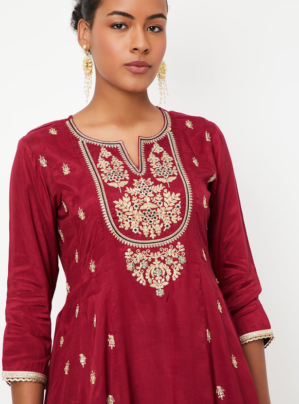 Kalki x Max Women Embroidered A-Line Kurta Set