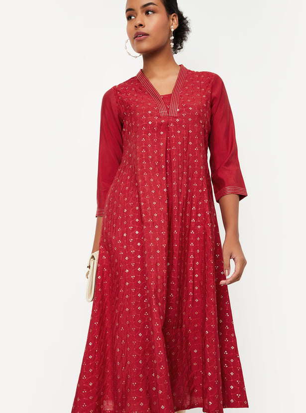 Kalki x Max Women Embroidered Kalidar Kurta