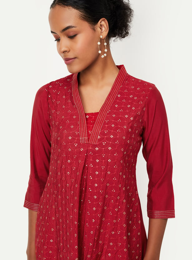 Kalki x Max Women Embroidered Kalidar Kurta