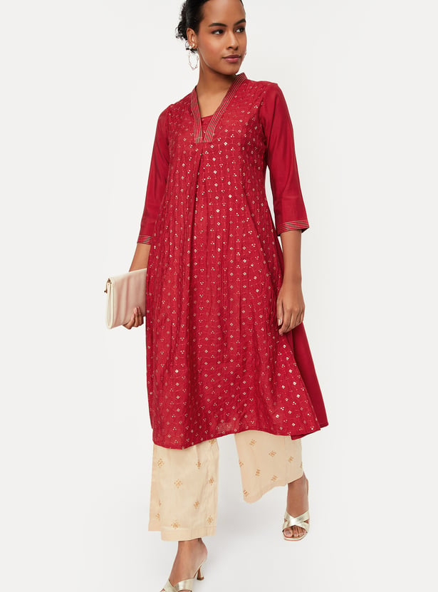 Kalki x Max Women Embroidered Kalidar Kurta