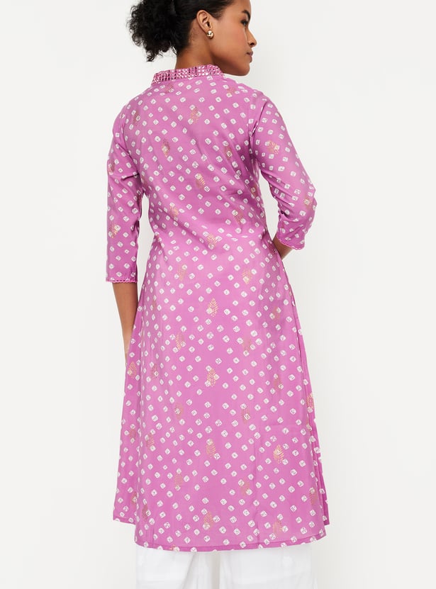 Women Bandhani Printed A-Line Kurta