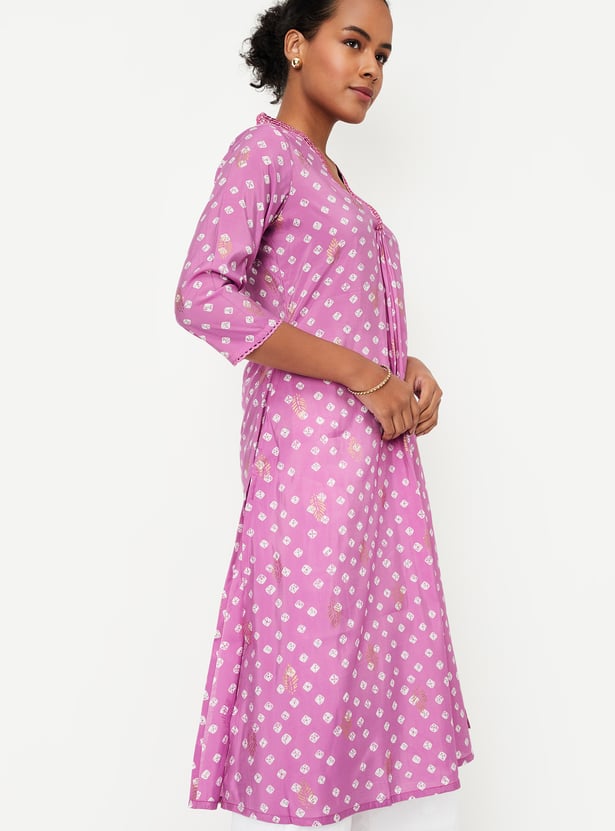 Women Bandhani Printed A-Line Kurta