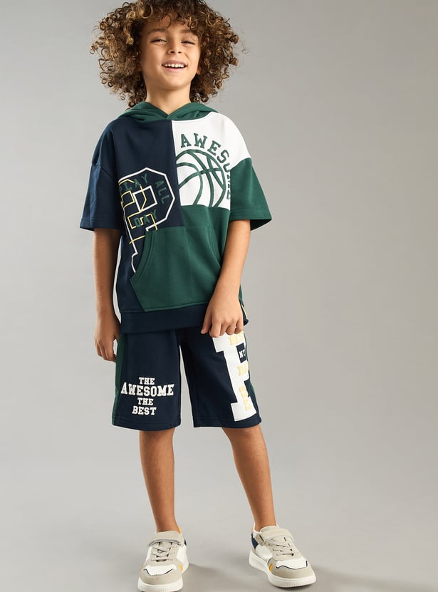 Boys Graphic Printed Shorts Set