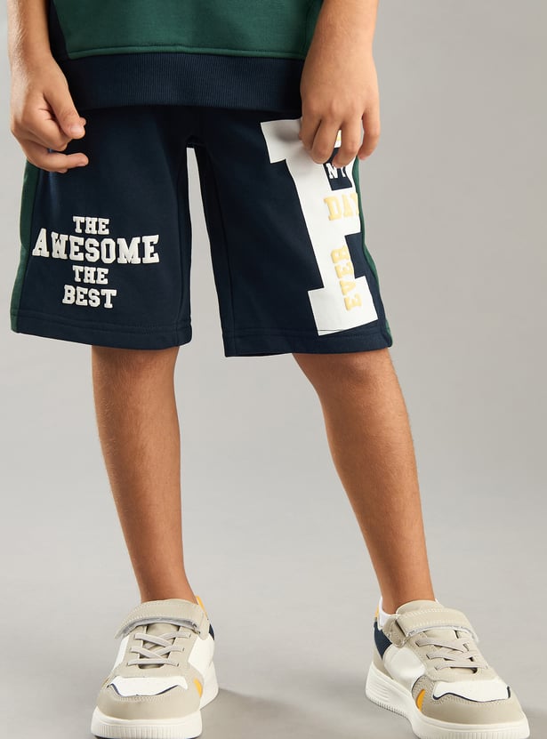 Boys Graphic Printed Shorts Set