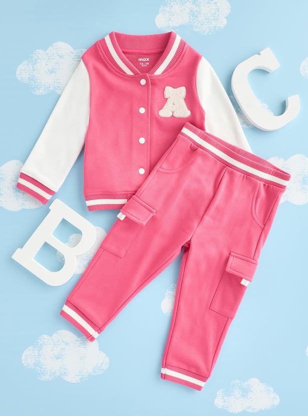 Girls Varsity Jacket with Joggers Set