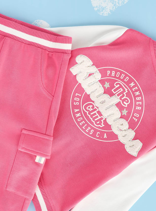 Girls Varsity Jacket with Joggers Set