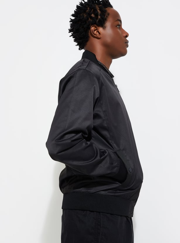 URB_N Men Solid Bomber Jacket