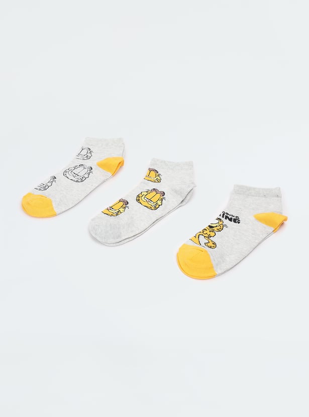 Girls Garfield Printed Socks - Pack of 3