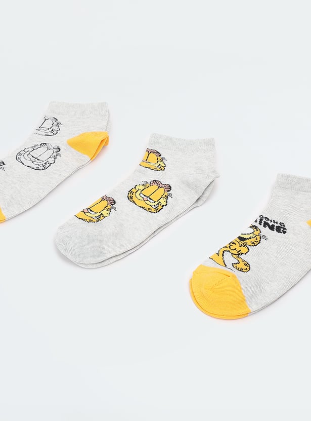 Girls Garfield Printed Socks - Pack of 3