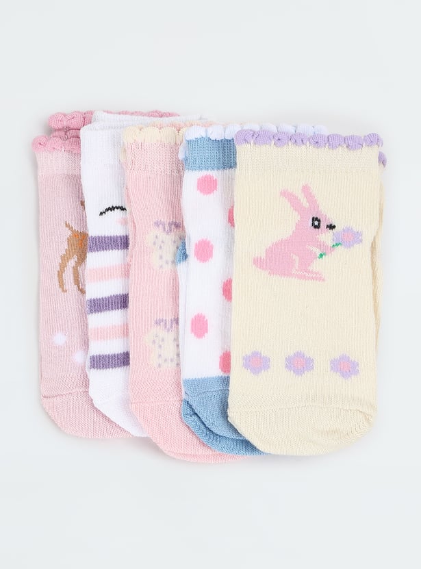 Girls Assorted Ankle Length Socks - Pack of 5