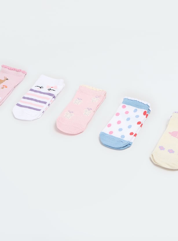 Girls Assorted Ankle Length Socks - Pack of 5