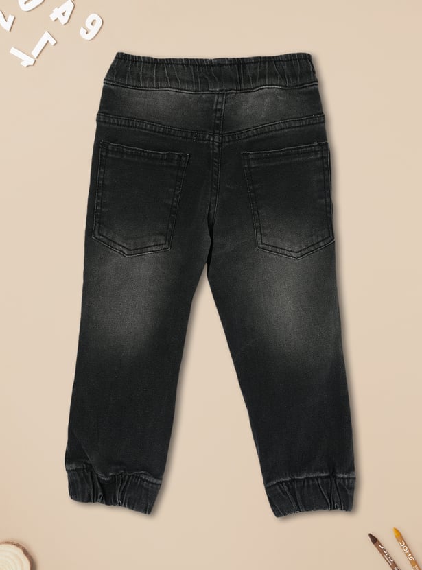 Boys Relaxed Fit Washed Denim Joggers