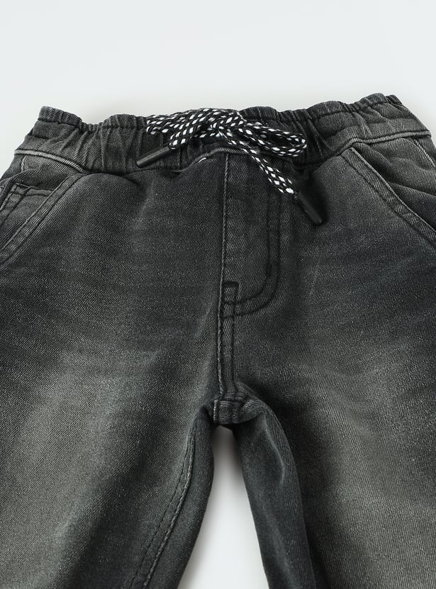 Boys Relaxed Fit Washed Denim Joggers