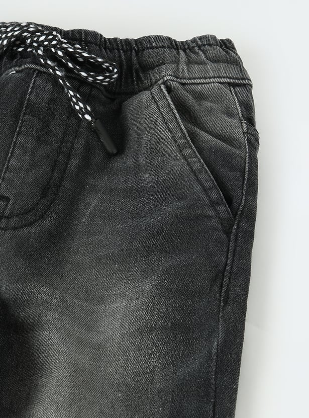 Boys Relaxed Fit Washed Denim Joggers