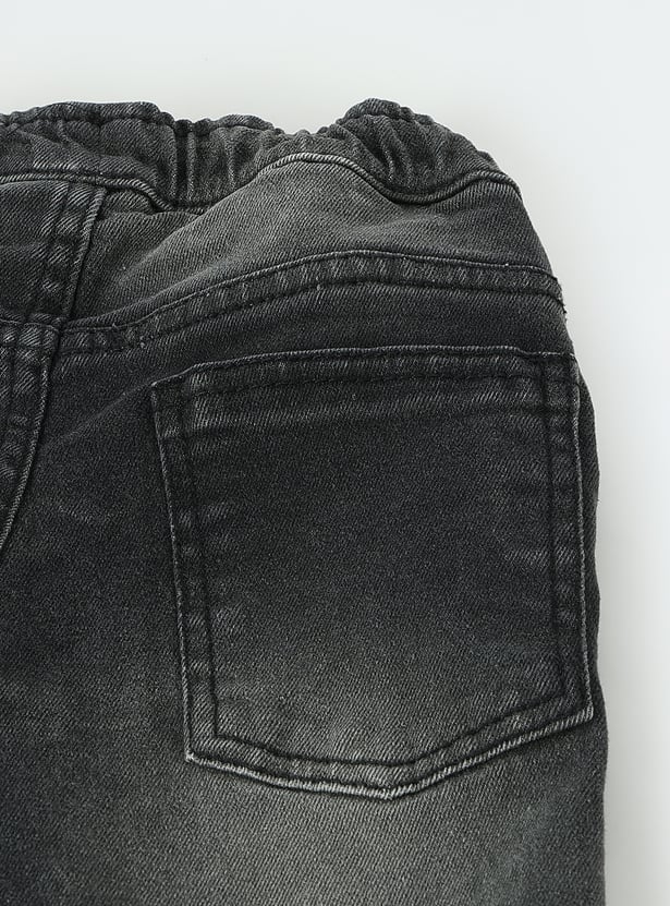 Boys Relaxed Fit Washed Denim Joggers