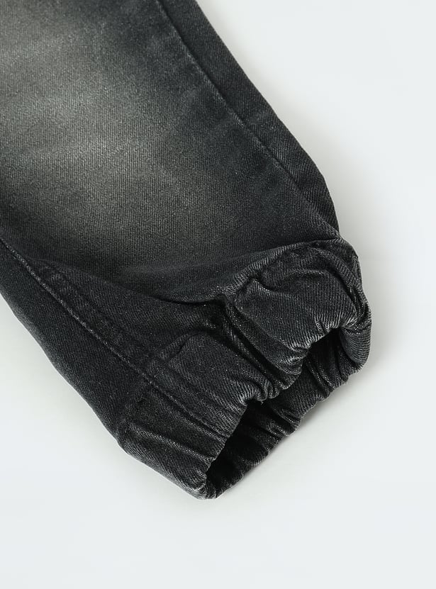 Boys Relaxed Fit Washed Denim Joggers