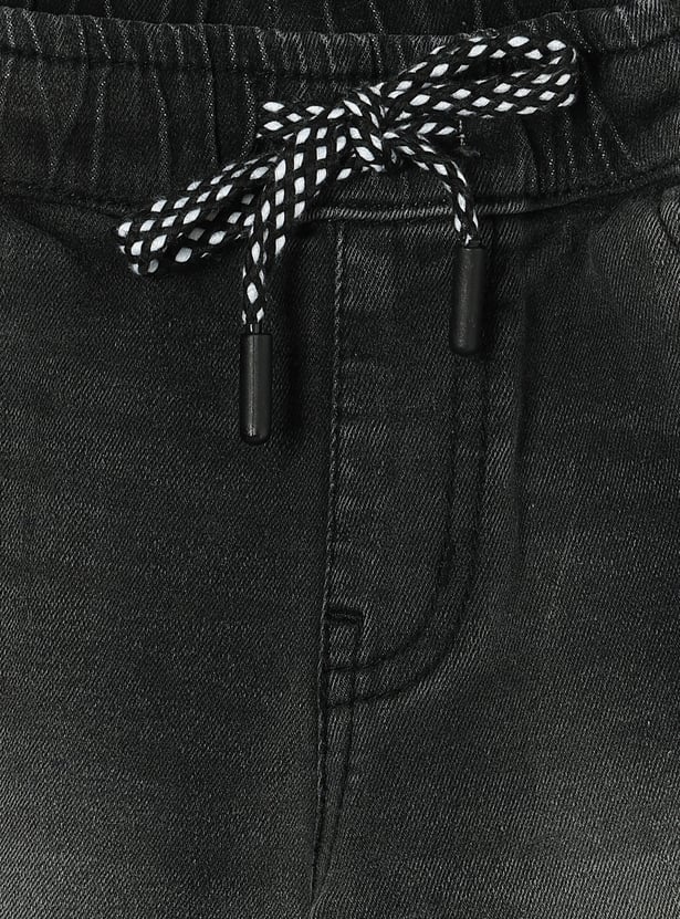 Boys Relaxed Fit Washed Denim Joggers