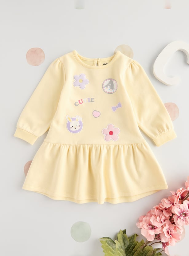 Girls Appliqued Casual Dress