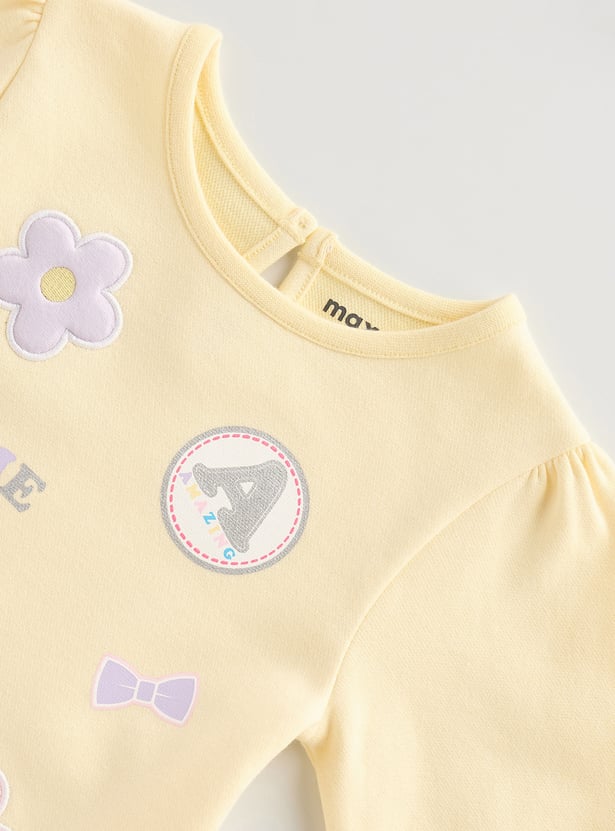 Girls Appliqued Casual Dress