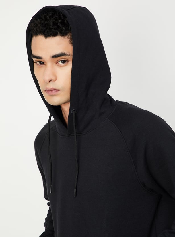 Men Solid Hooded Sweatshirt