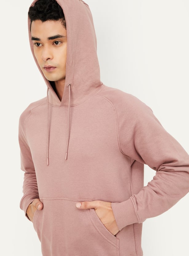 Men Solid Hooded Sweatshirt