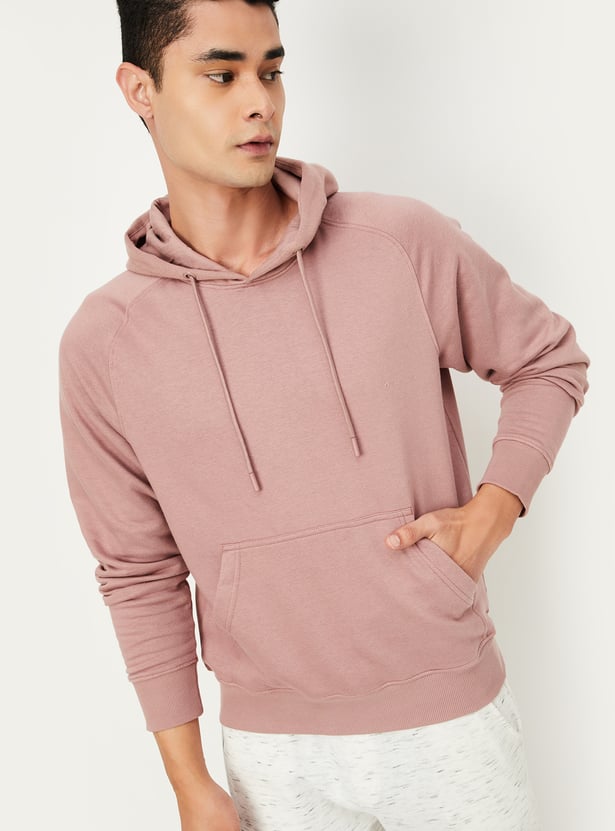 Men Solid Hooded Sweatshirt