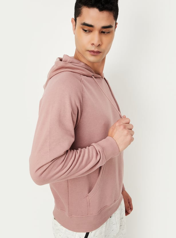 Men Solid Hooded Sweatshirt