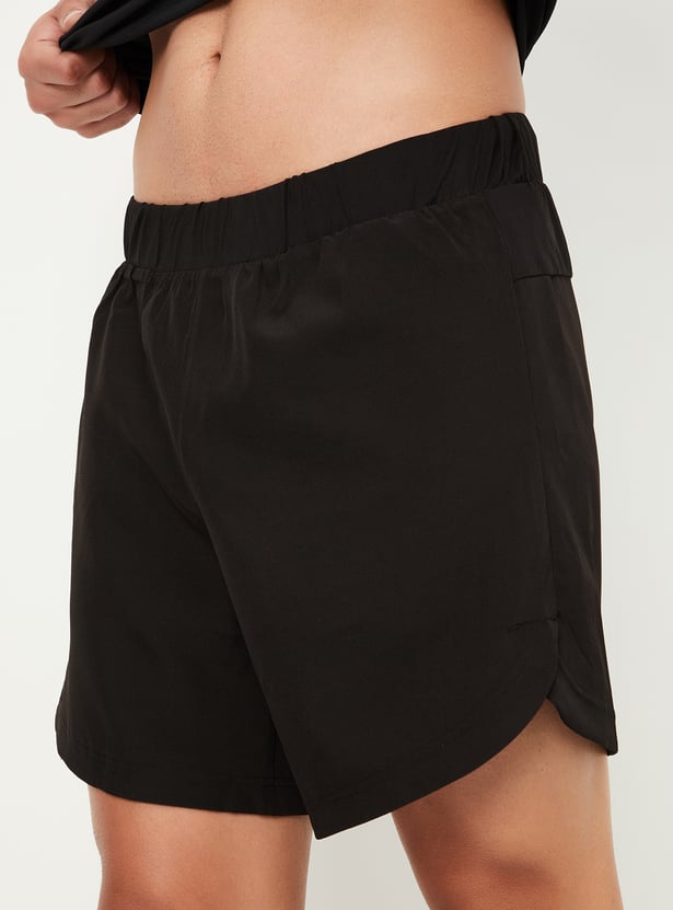 Men Solid Athleisure Shorts