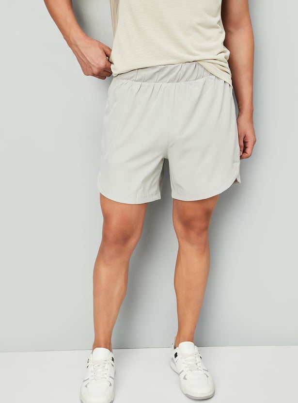 Men Solid Athleisure Shorts