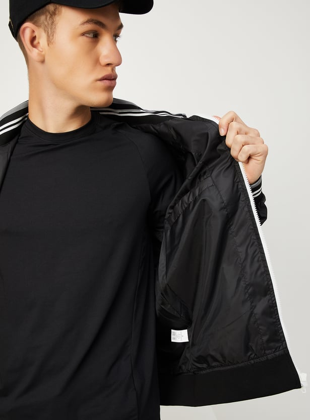 Men Striped Trim Lightweight Active Jacket