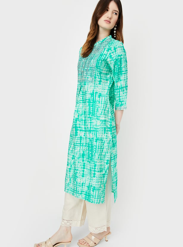 Women Tie & Dye Straight Kurta