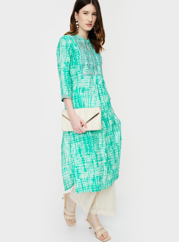 Women Tie & Dye Straight Kurta