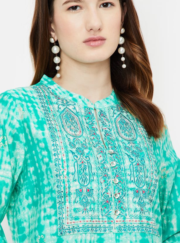 Women Tie & Dye Straight Kurta