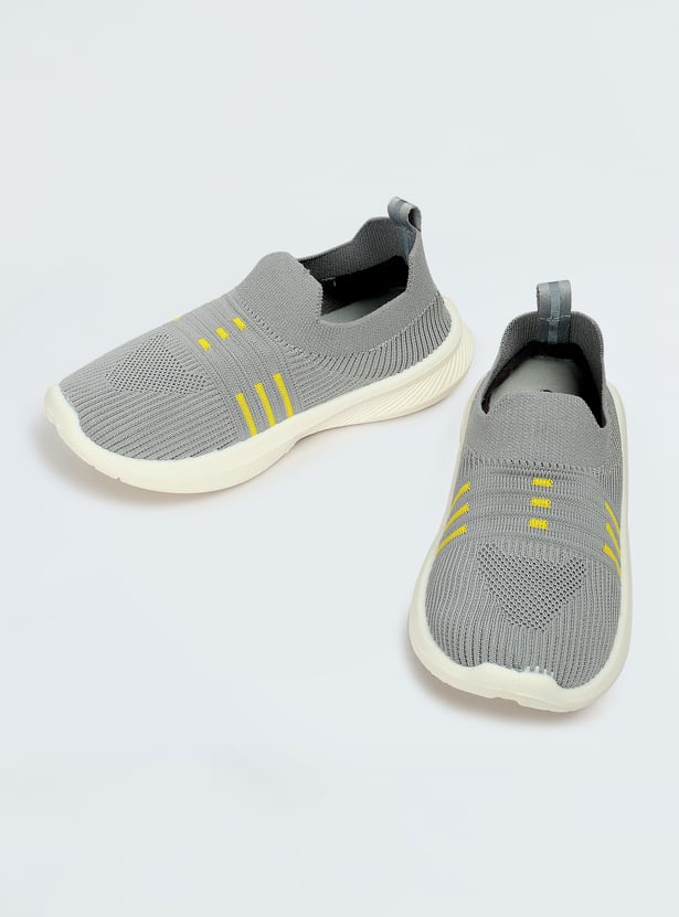 Boys Striped Slip-On Sports Shoes