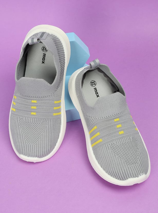 Boys Striped Slip-On Sports Shoes