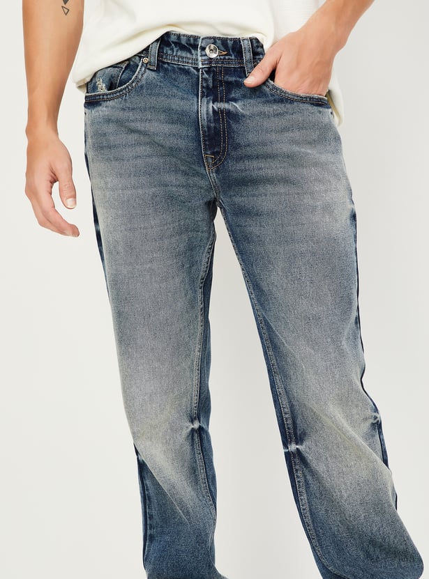 Men Regular Fit Faded Jeans