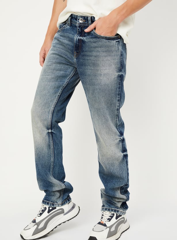 Men Regular Fit Faded Jeans