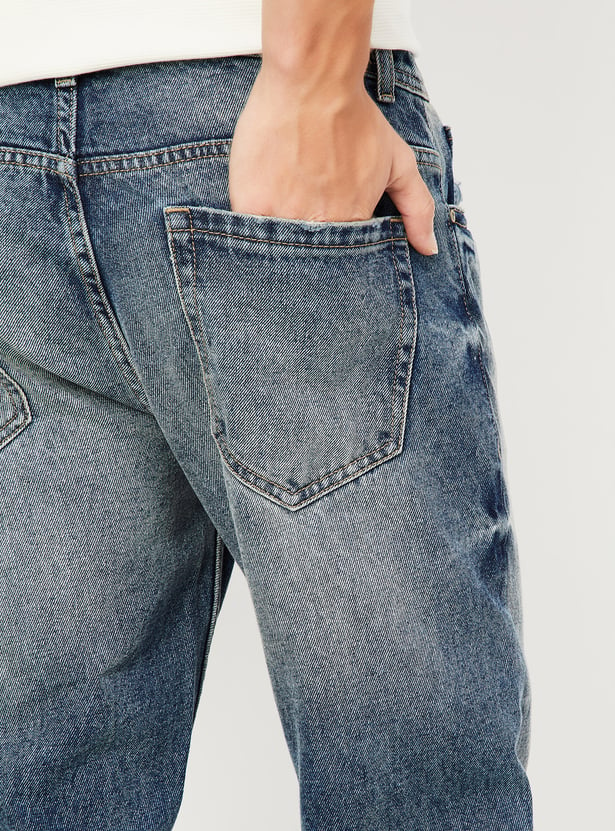 Men Regular Fit Faded Jeans