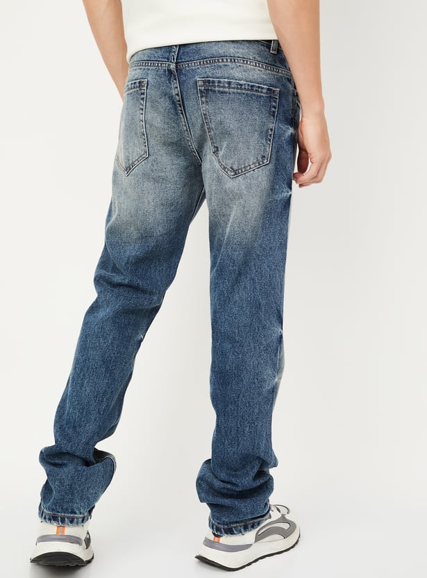 Men Regular Fit Faded Jeans